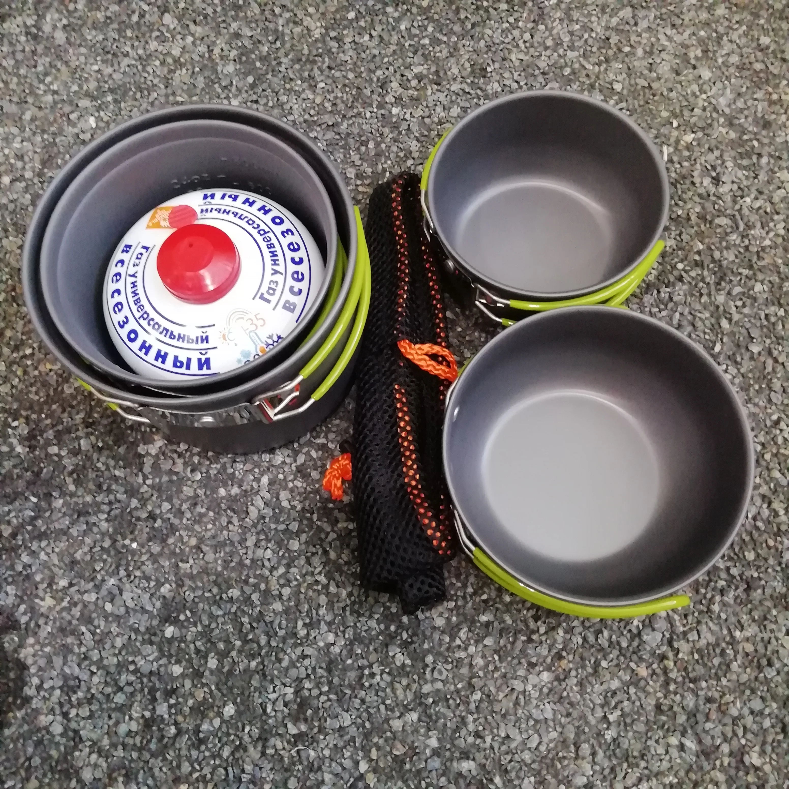 Походный набор посуды 4 Котелка для походов и туризма походная посуда пикника