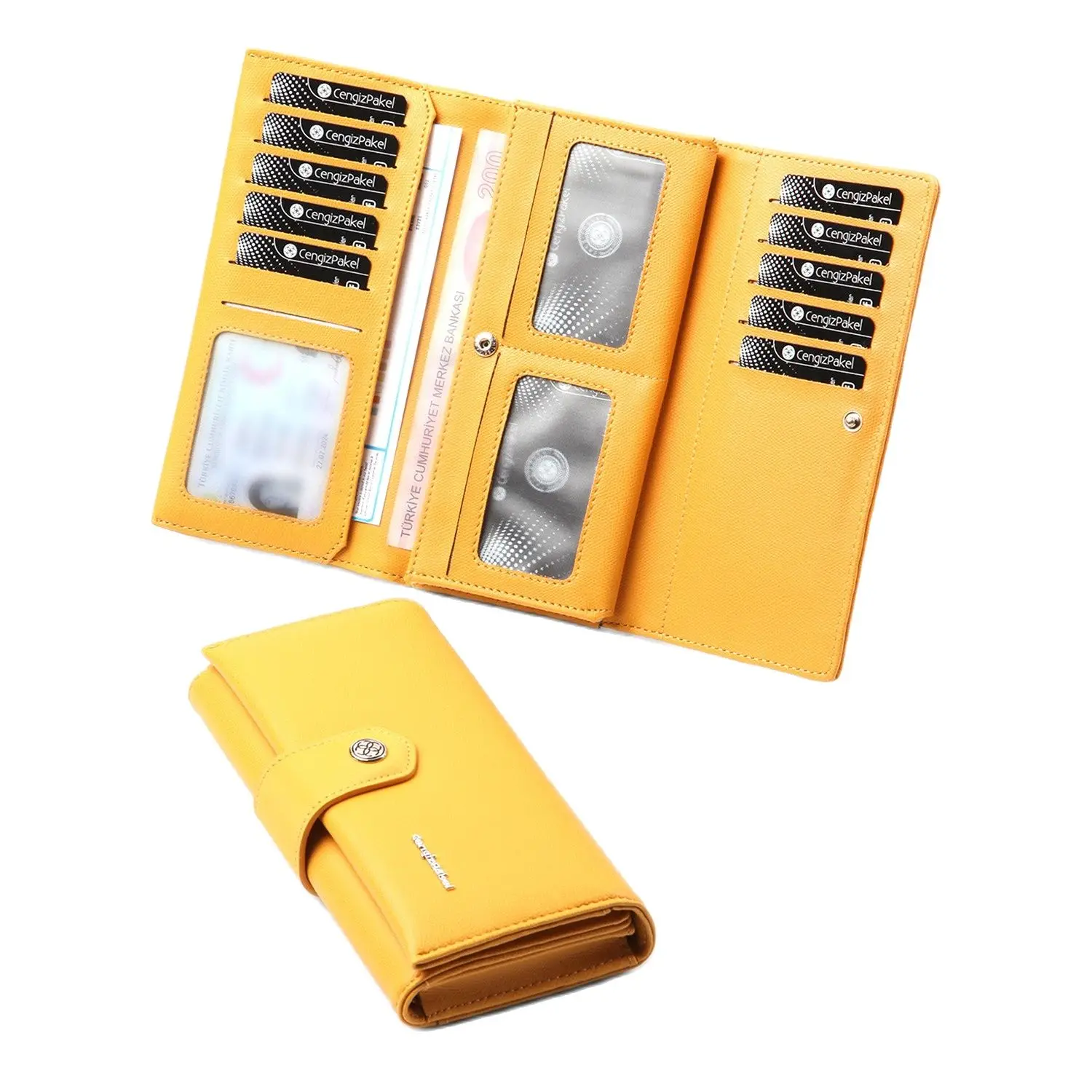 

Cengiz Pakel Antalya Yellow Color Women Wallet-Portfolio 65222A Stain-resistant Flame Retardant Outer Surface 100 Polyester Inner lining