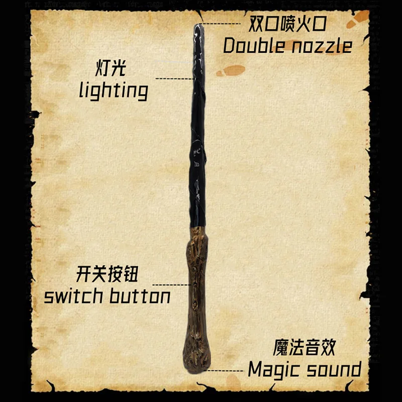 Double Fire-breathing Magic Cane Tricks Magician Fire Magie Wand Stage Illusion Gimmick Props Comedy |
