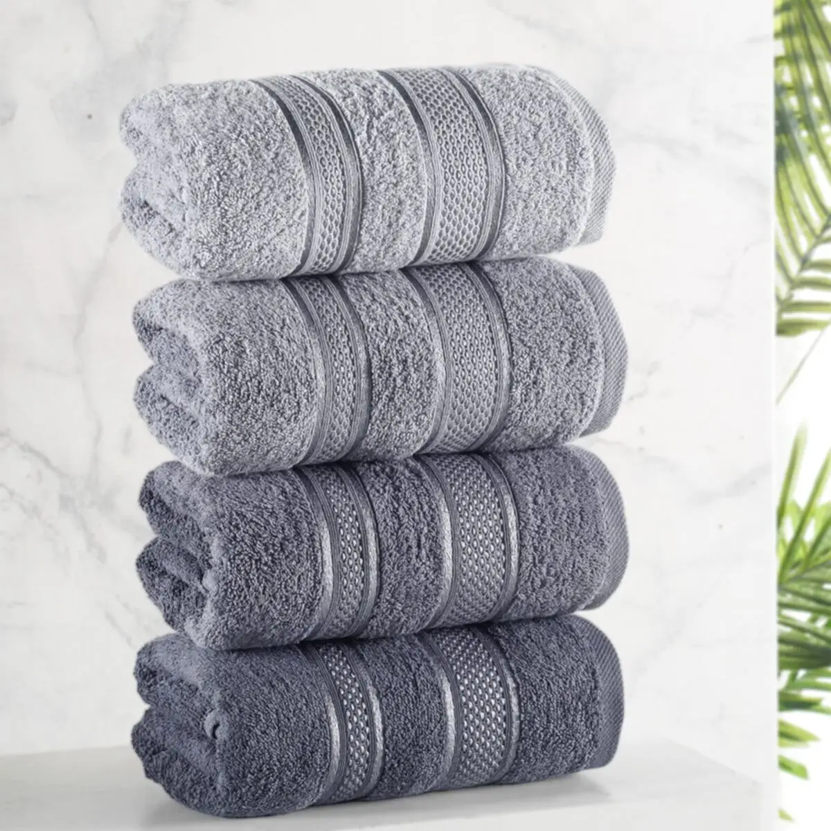 

Premium 4 Pcs Towel Set Hand Towels And Face Towels 100% Cotton Turkish Quality Luxury Super Soft and Highly Absorbent Towels