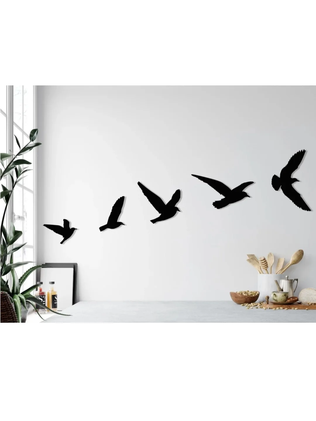 Decorative Bird Figured Modern Black Quality Mdf Wall Decoration Product Object New Luxury Home Design Long Life Ornaments