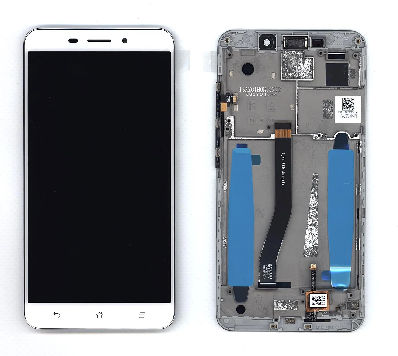 Дисплей для Asus ZenFone 3 Laser ZC551KL белый с рамкой