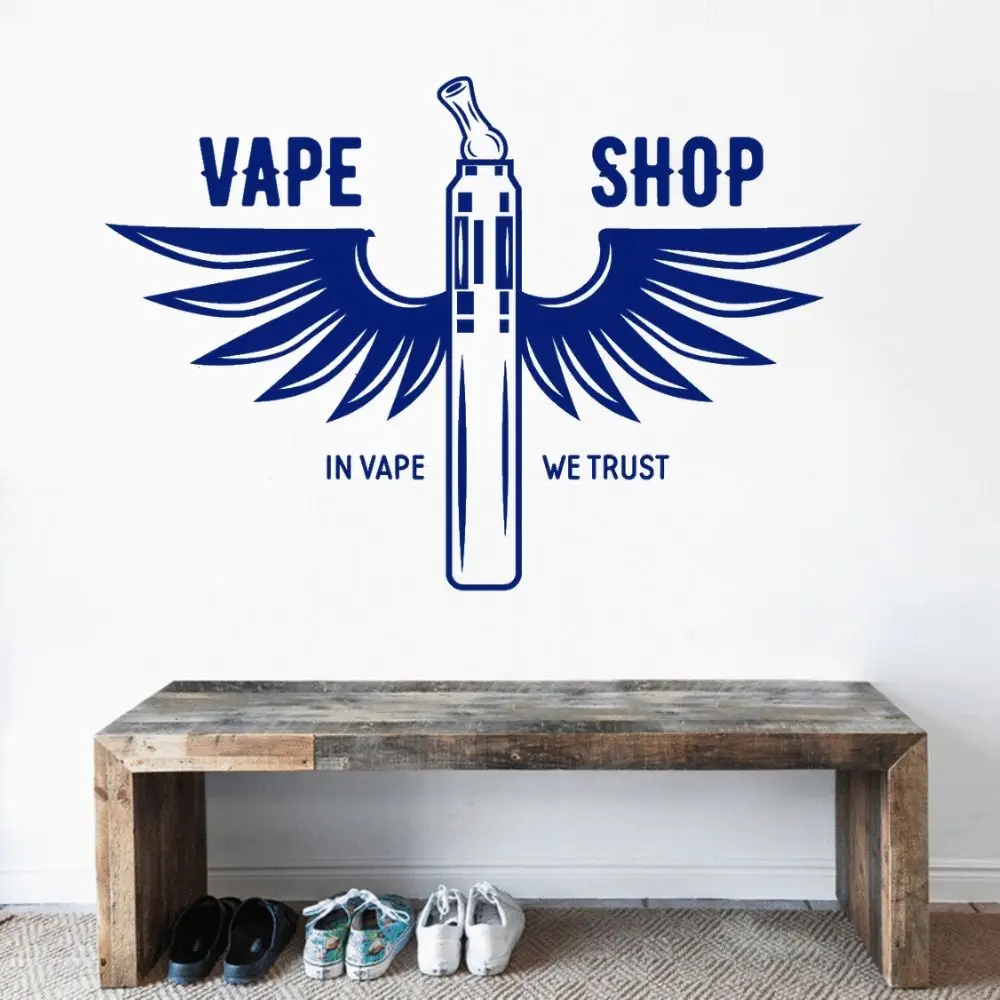 Vape с крылом и художественная стена цитатой Стены Виниловая Наклейка для магазин