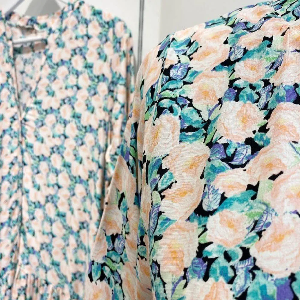 

Hijab Clothing Pink Green Floral Dress Fashion 2021