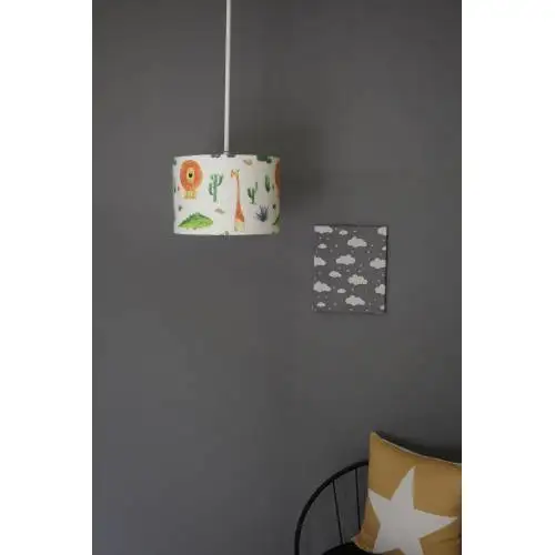 

animals lion giraffe pattern children's room baby room chandelier lamp