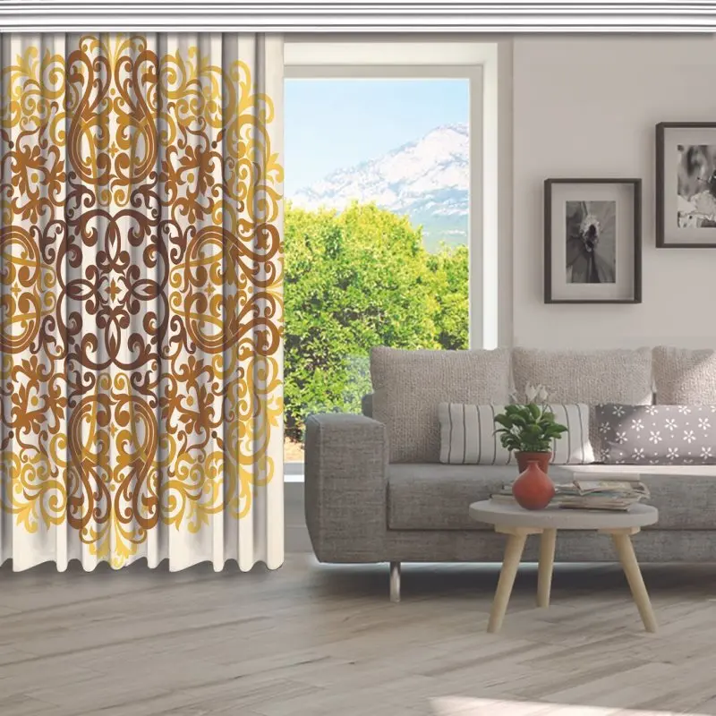 Занавеска в классическом марокканском стиле Мандала с цветочным орнаментом