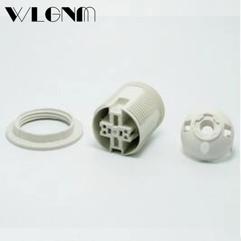 

Plastic White Round Lamp Holder 10pcs/lot LED Lamp Screw Light Bulb Socket Holder DIY E27 Socket Base Lamp Accessories Luminaire