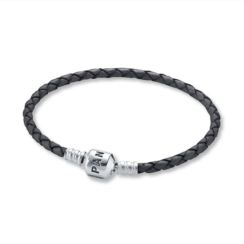 

NEW Genuine PANDORA Leather Bracelet Silver S925 With Free Box