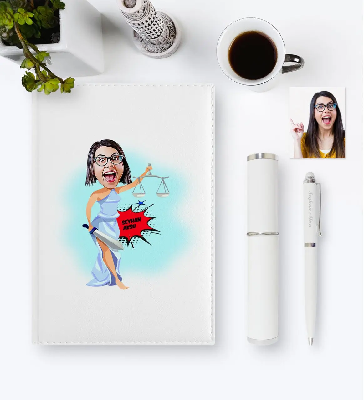 

Personalized Attorney Cartoon 2020 Leather Organizer & Pen Gift Set-1