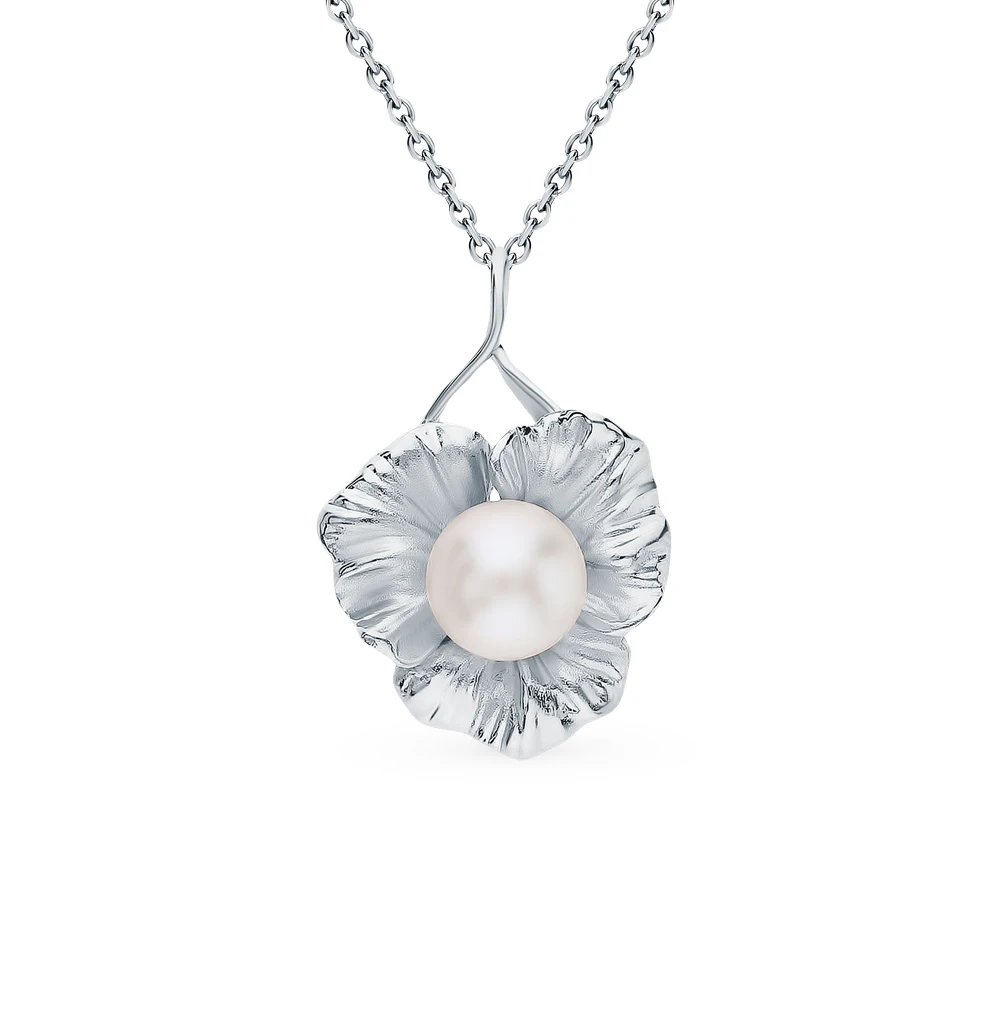 Серебряная подвеска с жемчугом SUNLIGHT проба 925 проба|Подвески| |