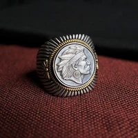 indian head two tone rings for men silver color creative vintage punk hip hop biker mens ring male jewelry gift size 6 13