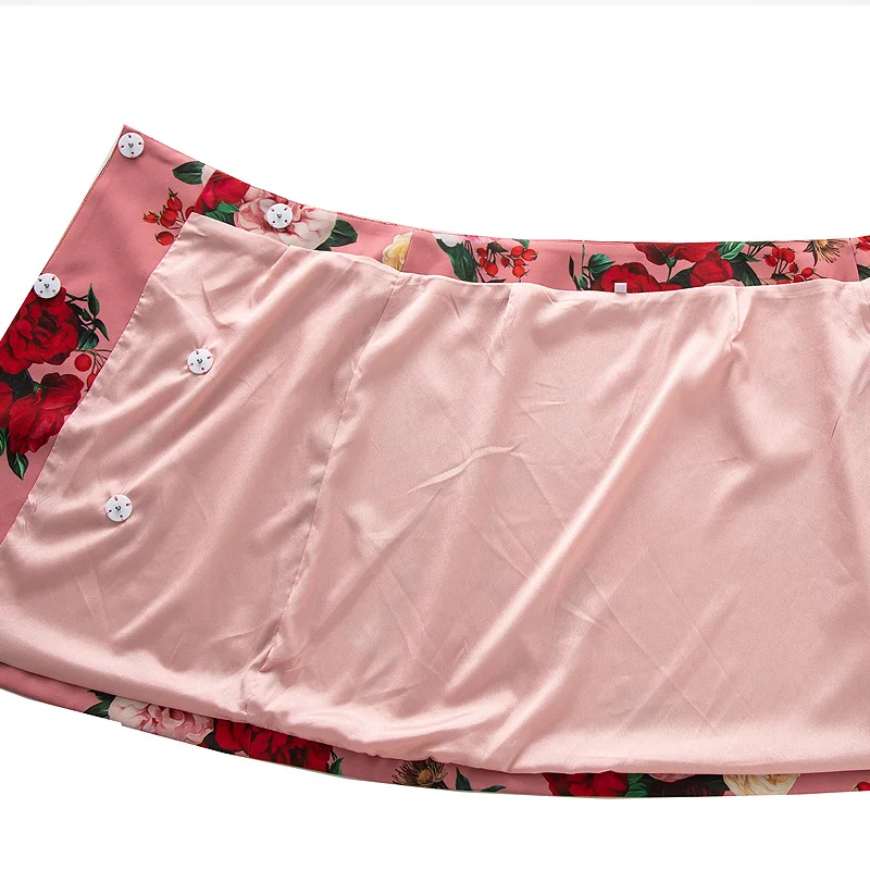 2020 Весенняя женская модная подиумная подходящая юбка комплект с цветочным