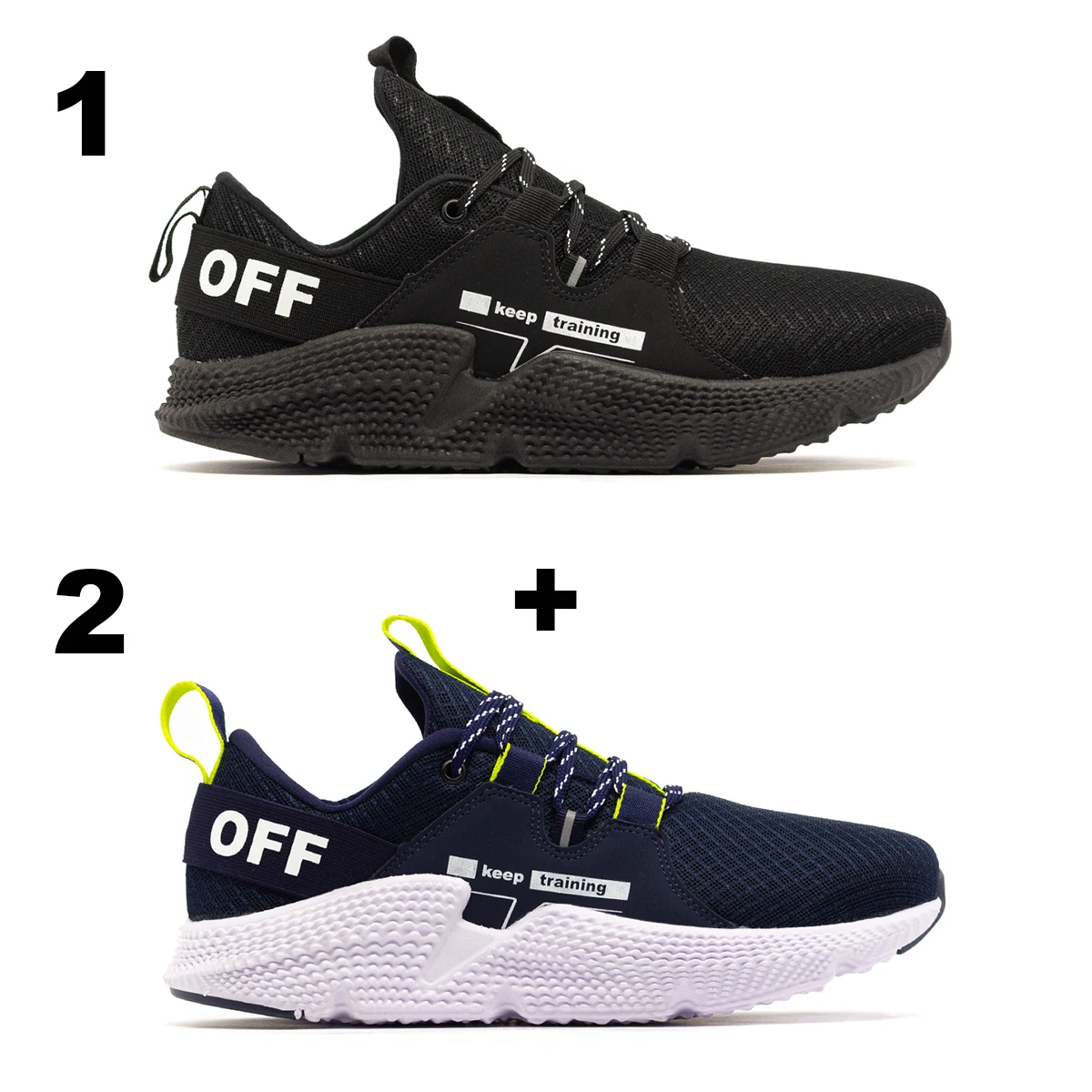 

Kit 2 Paired Men's Sneakers Rekoba Running Comfort Walk Gym Training Running