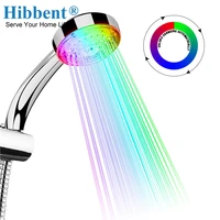 hibbent 7 color led light shower head automatic changing color showerhead handheld water save shower head bathroom accessories