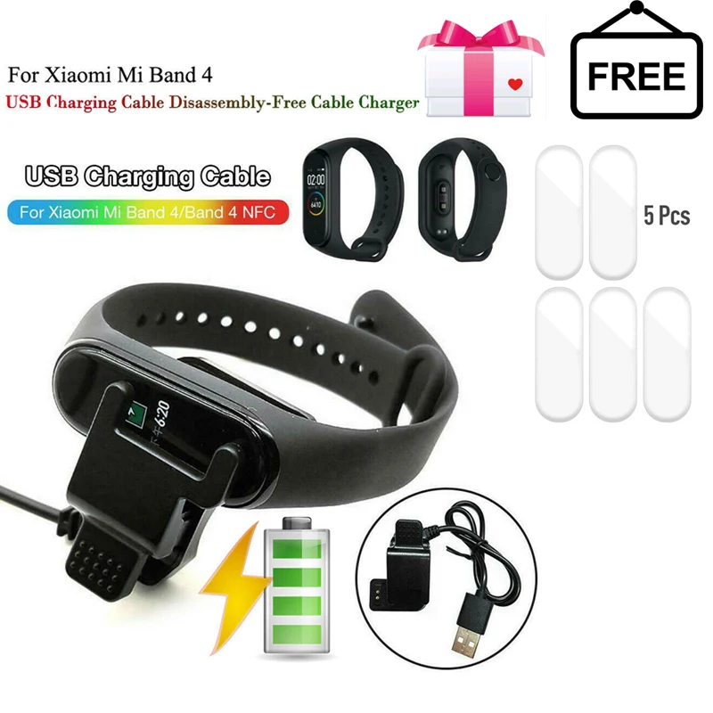 USB кабель для зарядки браслета Xiaomi Mi Band 4 NFC без разборки зарядное устройство
