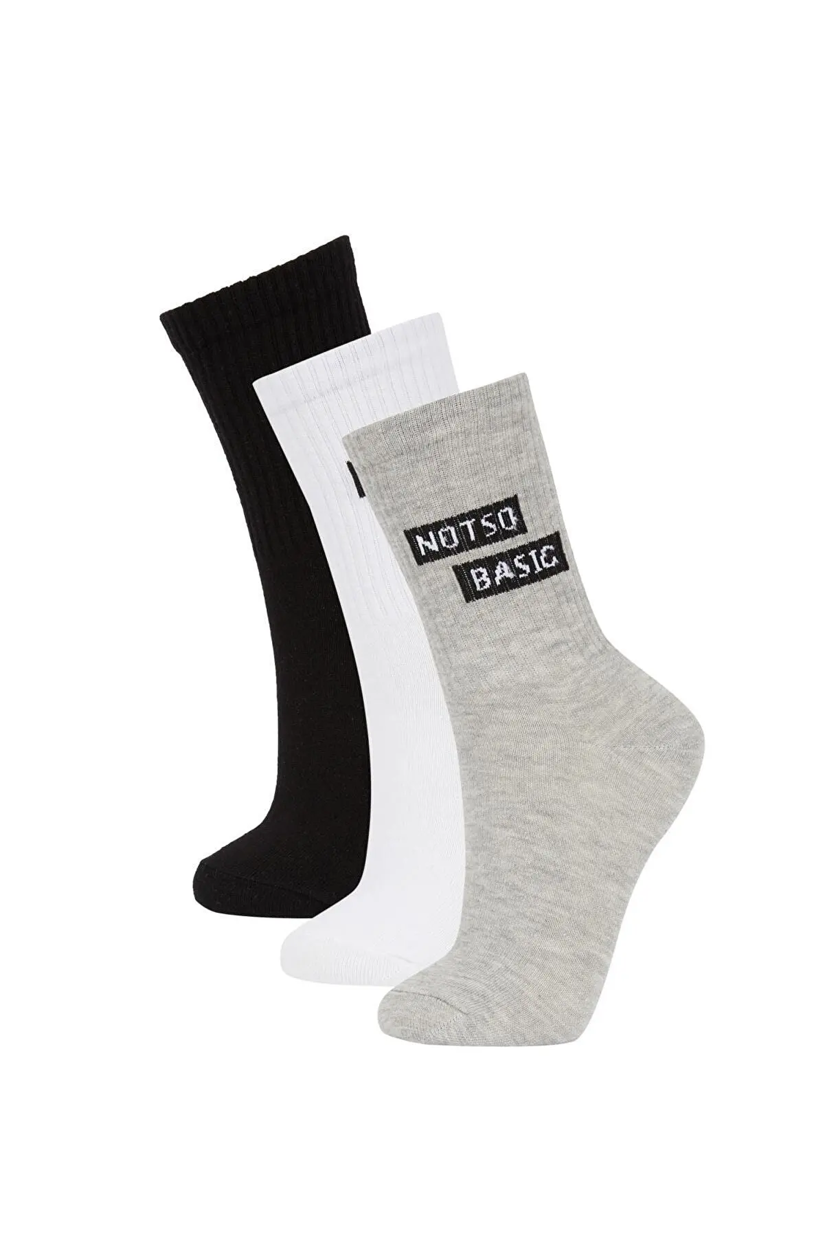 

Women's Cotton Slogan Patterned 3 Pack Long Socks