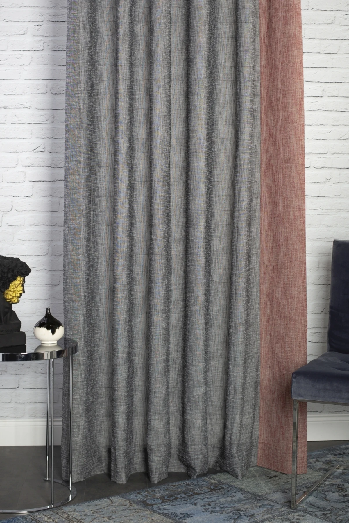 

Embroidered Linen Semi Sheer Curtain Panel, 2 color. Length up to 120 '' ( 304 cm)