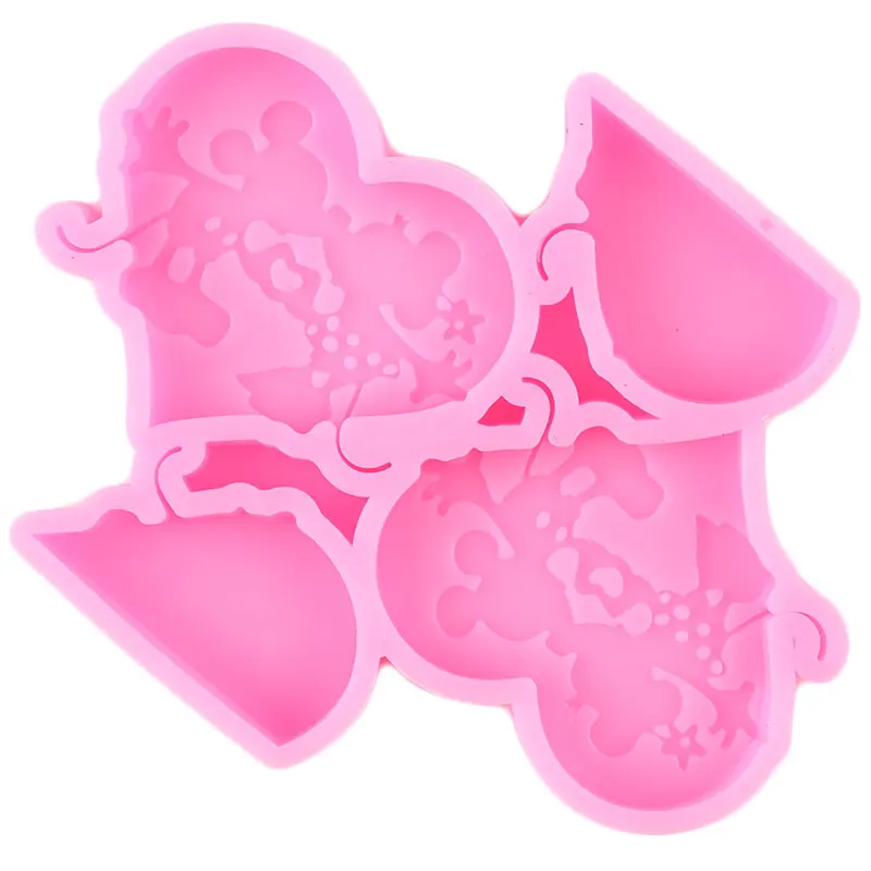 Disney Love Kiss Mickey Straw Topper Silicone Mold Craft Keychain Epoxy Resin Molds Fondant Cake Decorating Candy Chocolate Mold images - 6