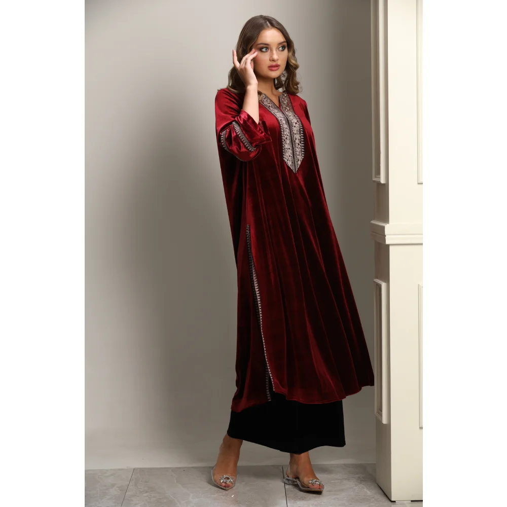 

Two-Piece Set for Women Velvet Set Muslim Set Long Suite Velour Fabric Suite
