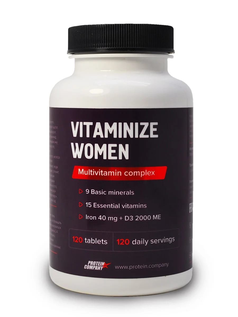 Vitaminize Women / PROTEIN.COMPANY Мультивитамины женские Каплеты 120 порций таблеток - купить по