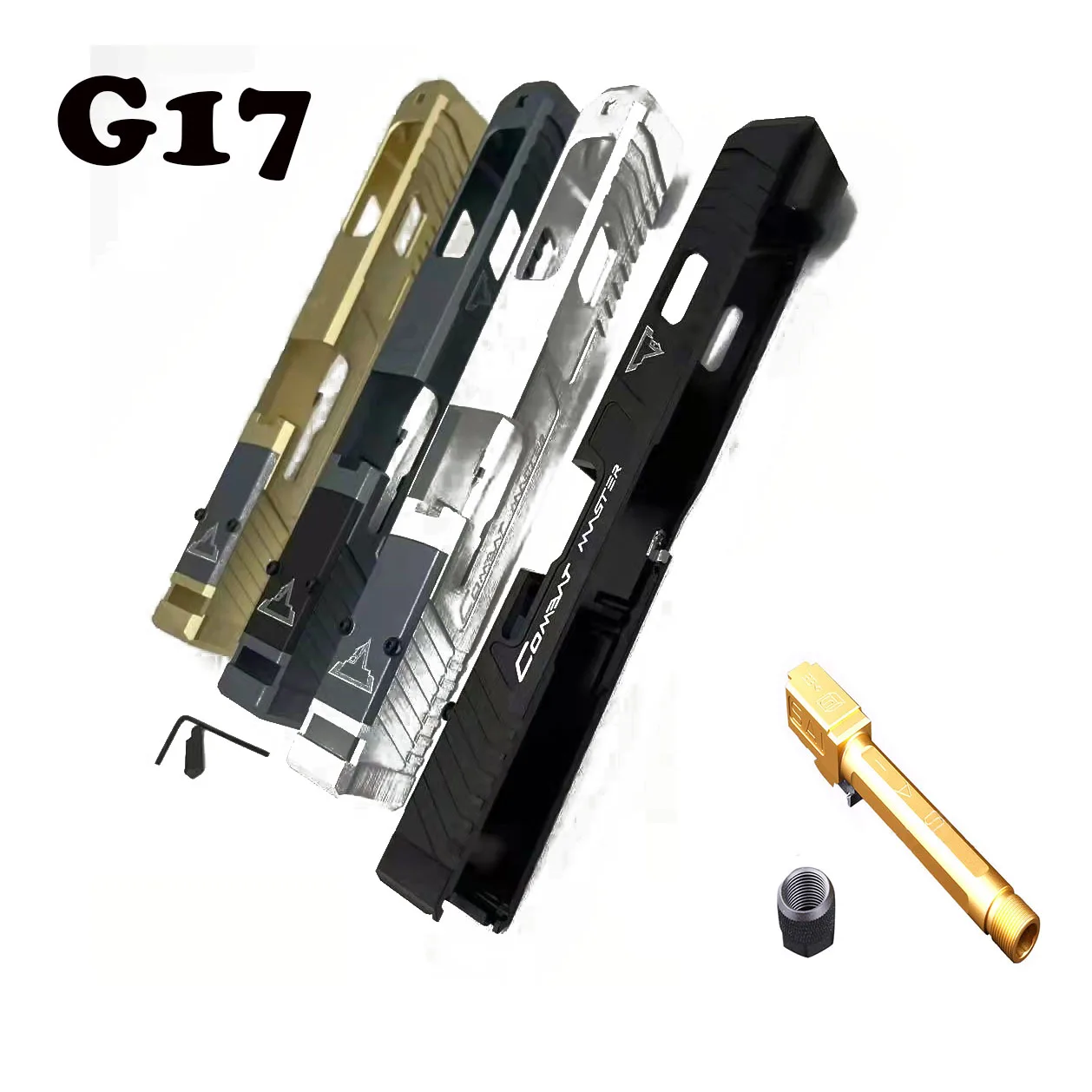 

Металлическая скользящая рама Harrsm TTI Glock G17 для KUBLAI P1 CNC Gel Blaster, аксессуары для страйкбола, пейнтбола