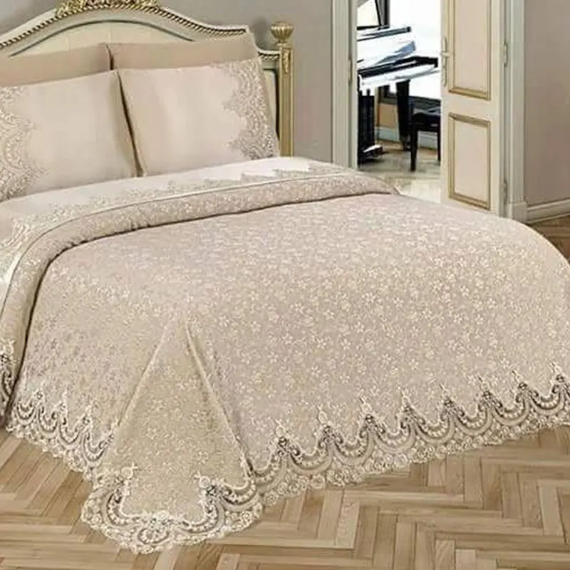 

New Fashion Spring Special Production Pike Bed Cover Set 240*260 Cm Cotton Satin Fabric Elegant Place Pillow Cases 50*70 Cm