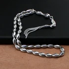 Pukka Real Стерлингового Серебра 925 33 Бусины Для Мужчин Четки Высокое качество Tasbeeh Молитва Мусульманский Браслет Misbah Аксессуар Из Бисера Подарочная Резка