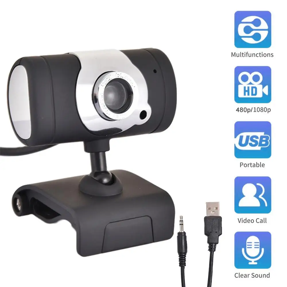 HD веб камера 1080p/480p USB для записи видео с микрофоном ПК компьютера ноутбука