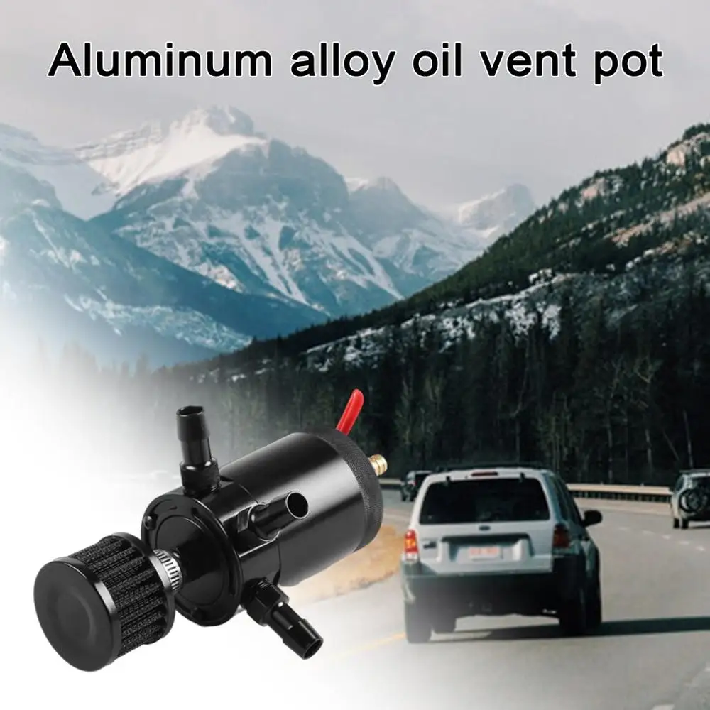 

Universal Three-hole Aluminum Alloy Oil Breathable Pot With Air Filter And Valve Durable And PortableCar Modified Accessories