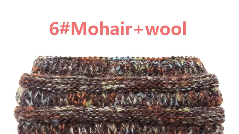 6 Wool 8 цветов, головная повязка из мохера, женские тянущиеся вязаные крючком шапки, зимние шапки для рождества, вечерние, подарок для женщин, шапка, теплая, для девушек, грязная булочка - Цвет: 6 Wool