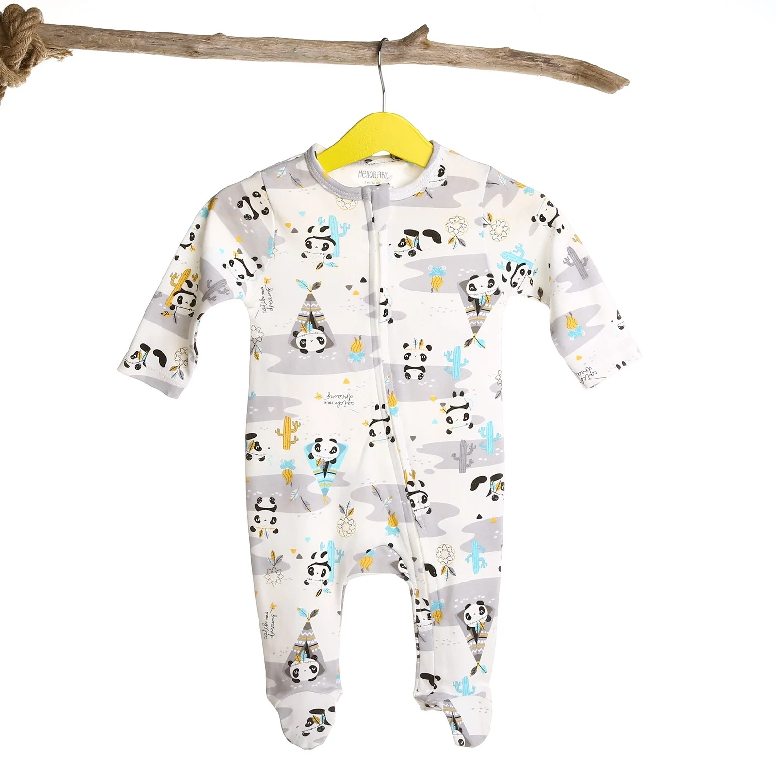 Детский комбинезон с длинными рукавами и принтом HelloBaby ebebek|Комбинезоны-пижамы| |