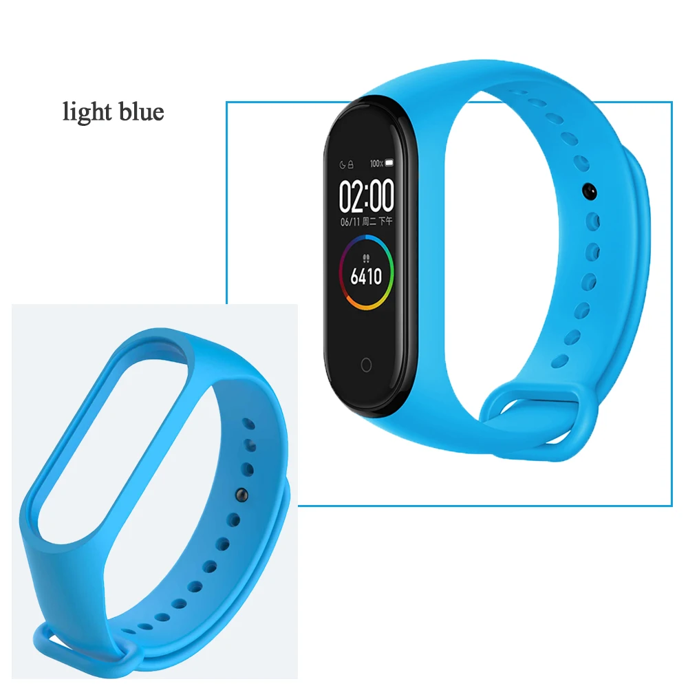 Для Xiaomi mi band 3 4 ремешок mi Band 3 4 ремешок Спортивные Силиконовые часы браслет на запястье mi band 3 ремешок аксессуары умный Браслет