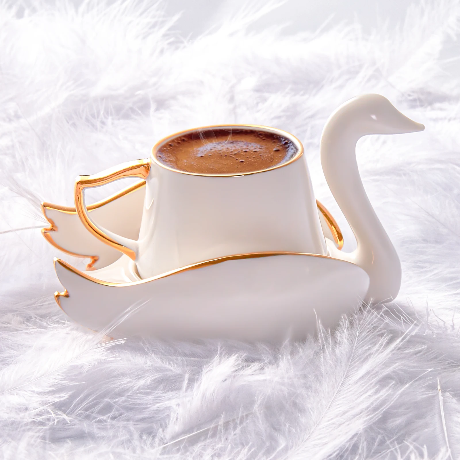 

Coffee Cup set 2 Personality Swan Model Turkish coffee Greek Coffee Cup Espresso Cup Arab Coffee stylish luxury gift