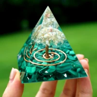 orgonevivid tree of life orgone pyramid citrinealuminum shavings with malachite crystal stone emf protection reiki energy crown