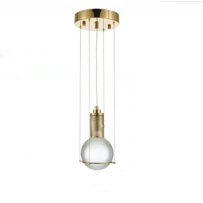 Светодиодные подвесные лампы в стиле ретро с хрустальным шариком светильники