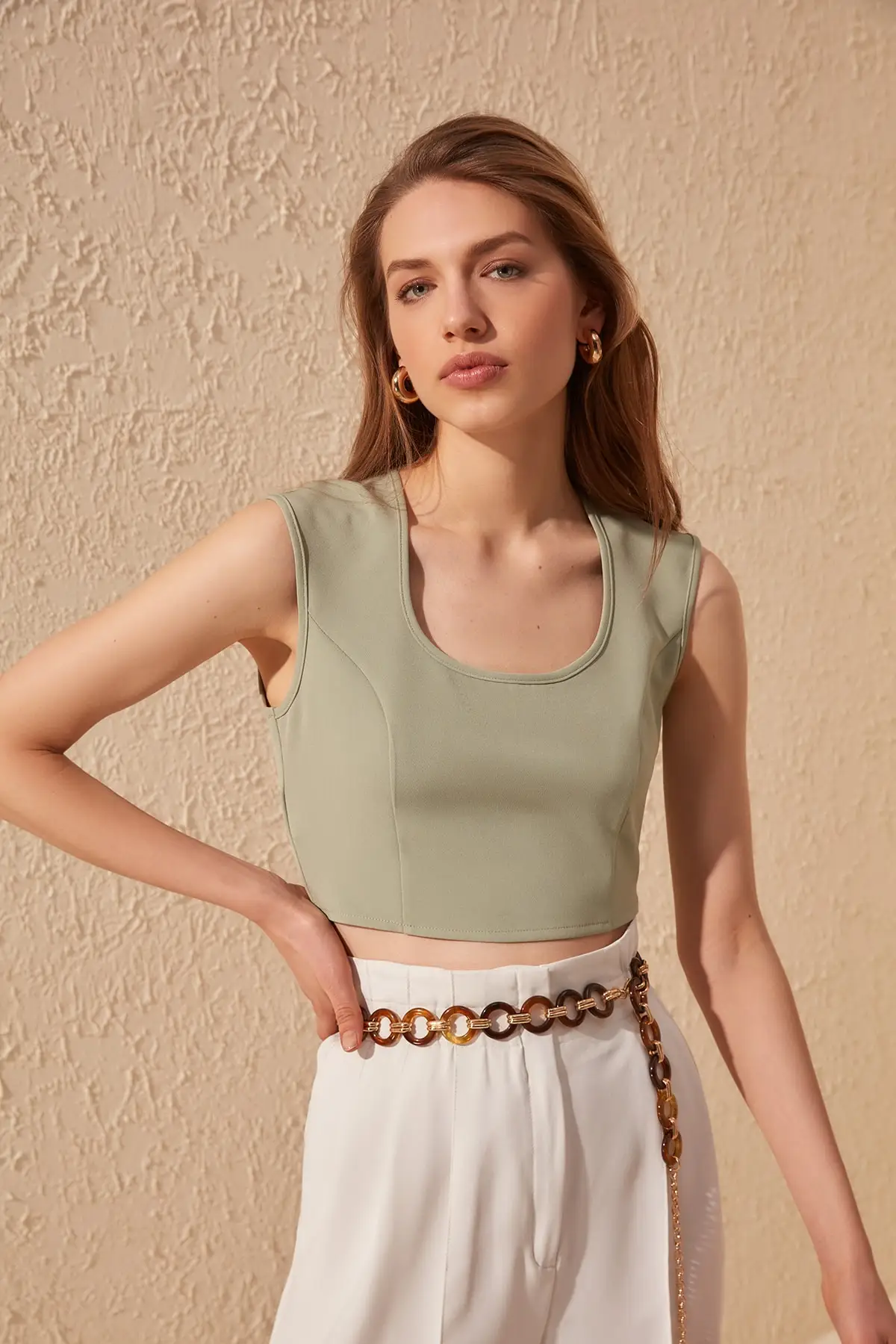 Укороченный топ блузка TWOSS20BZ0510|Блузки| |