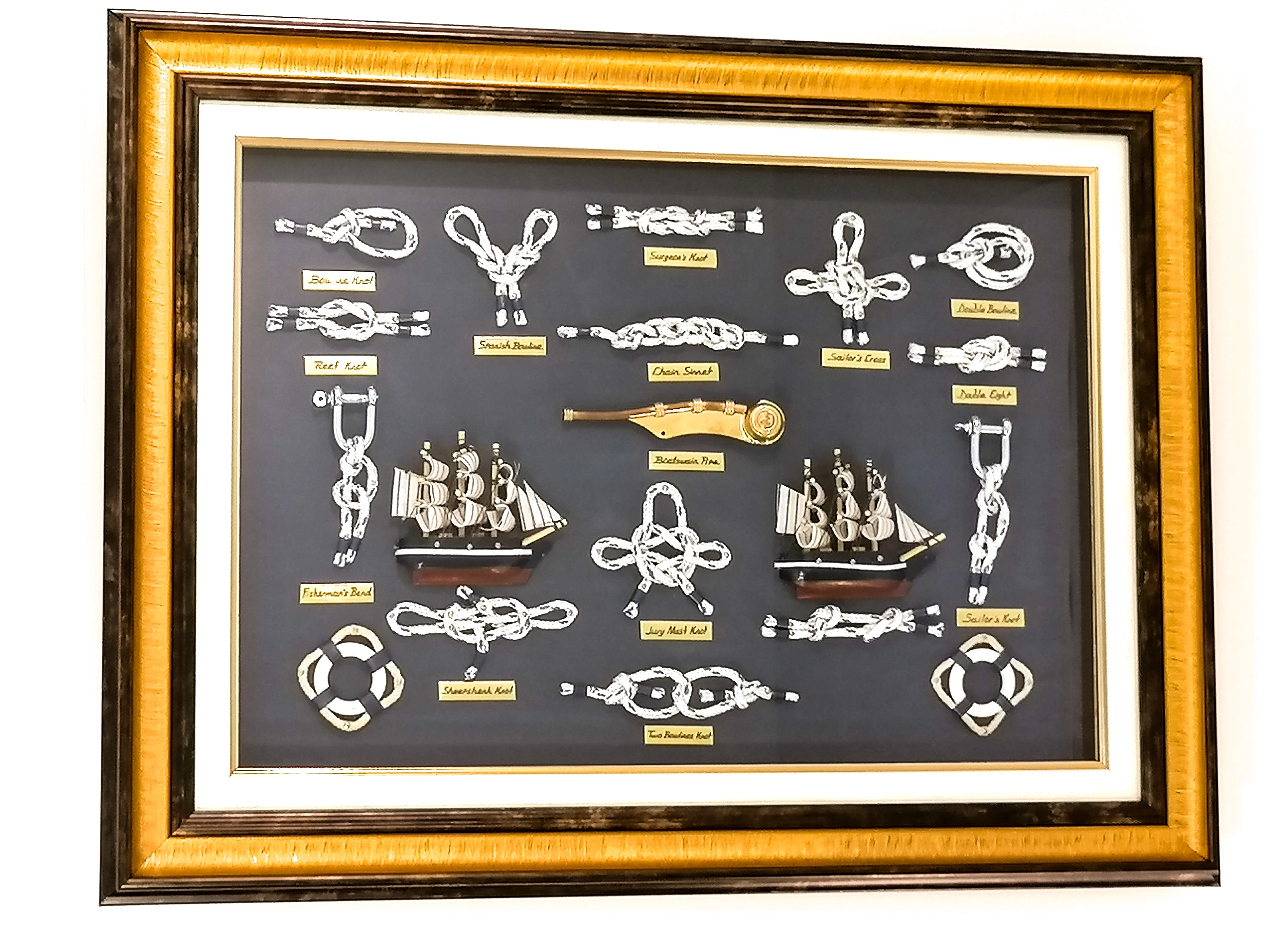 

Sea Marine Orijinal Pressure Sailor Knots Board Glazed Framed Table