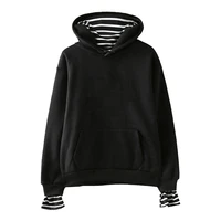 winter korean fashion cotton womens letter print striped hoodies sweatshirts 2021 spring long sleeve hooded tracksuit pullover