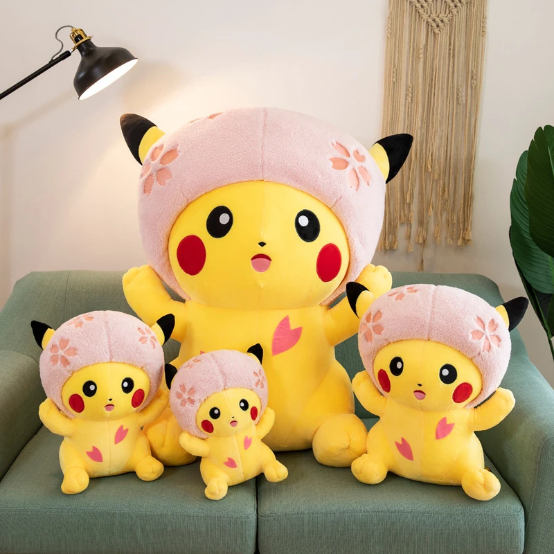 

1PCS Anime Pokemon Stuffed Dolls Cartoon Plush Toys Detachable Sakura Hat Pikachu Dolls Toy Ornaments Girls Holiday Gifts R11