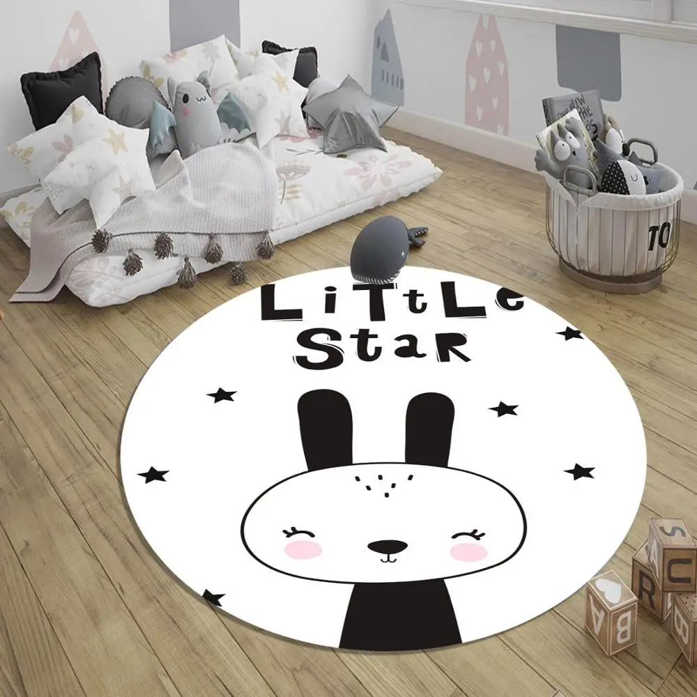 Ковры детские антискользящие с 3d рисунком Нескользящие круглые маленькими