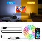 Светодиодная лента 2021 с дистанционным управлением, гибкий светсветильник льник для подсветки телевизора, 5050 RGBW RGBWW RF, 50 см, 1 м, 2 м, 3 м, 4 м, 5 в постоянного тока