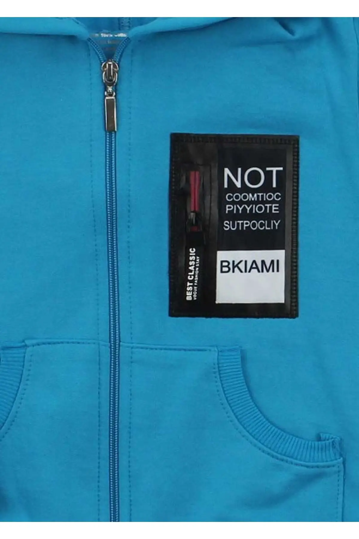 Бирюзовый Детский свитшот с капюшоном для мальчиков|Свитера| |