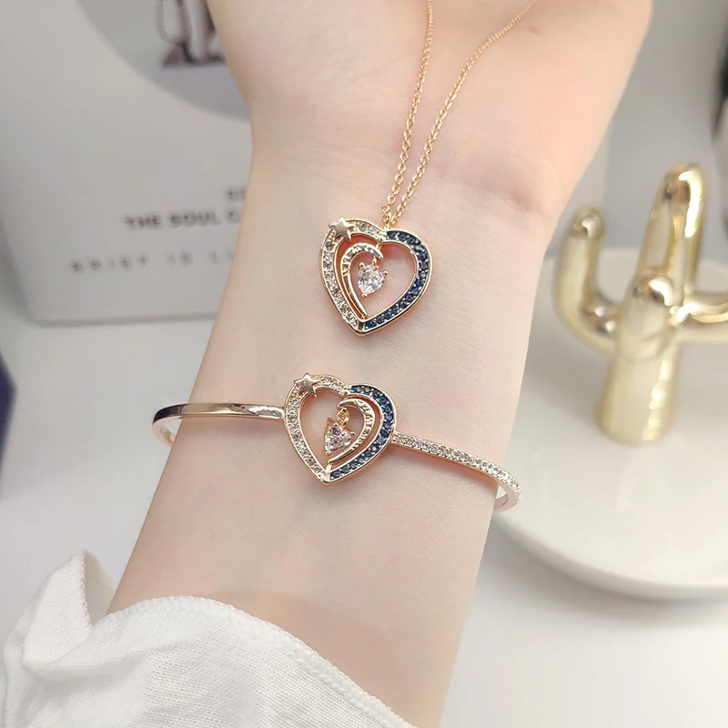 

Новинка, ожерелье-браслет Swa с изображением сердечек, высококачественное Оригинальное женское украшение с австрийскими кристаллами, подхо...