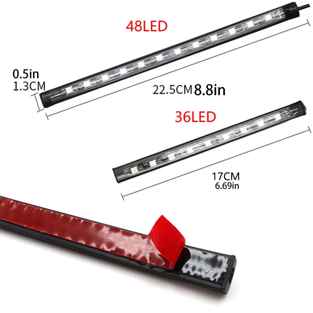 Auto LED RGB Interior Atmosphere Strip Light Decorative Foot Lamp With USB Wireless Remote Music Control Multiple Modes For Car |