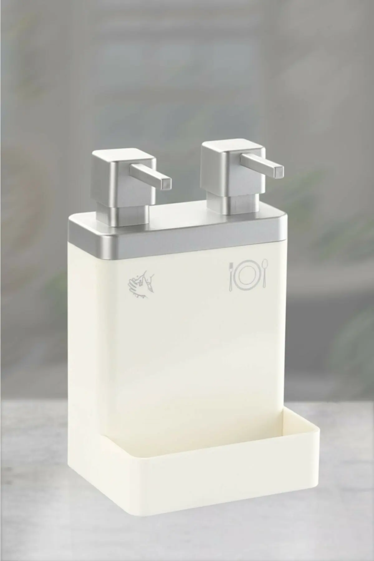 double liquid soap dispenser detergent dispenser acrylic dish sponge holder kitchen bathroom accessories washing refillable free global shipping