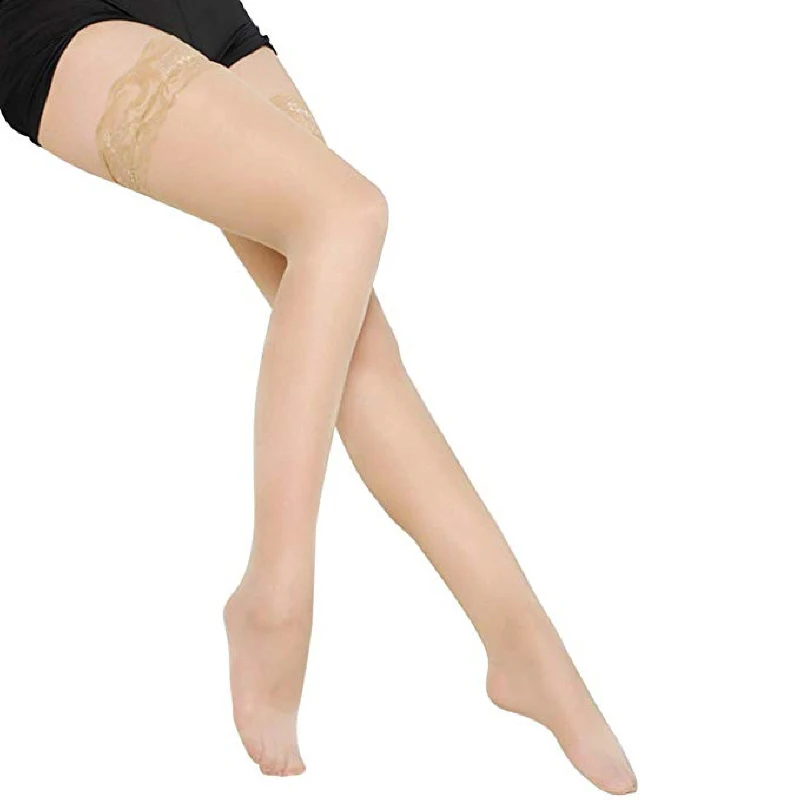 Тонкие чулки до бедра прозрачные удерживающие женские нескользящие силиконовые