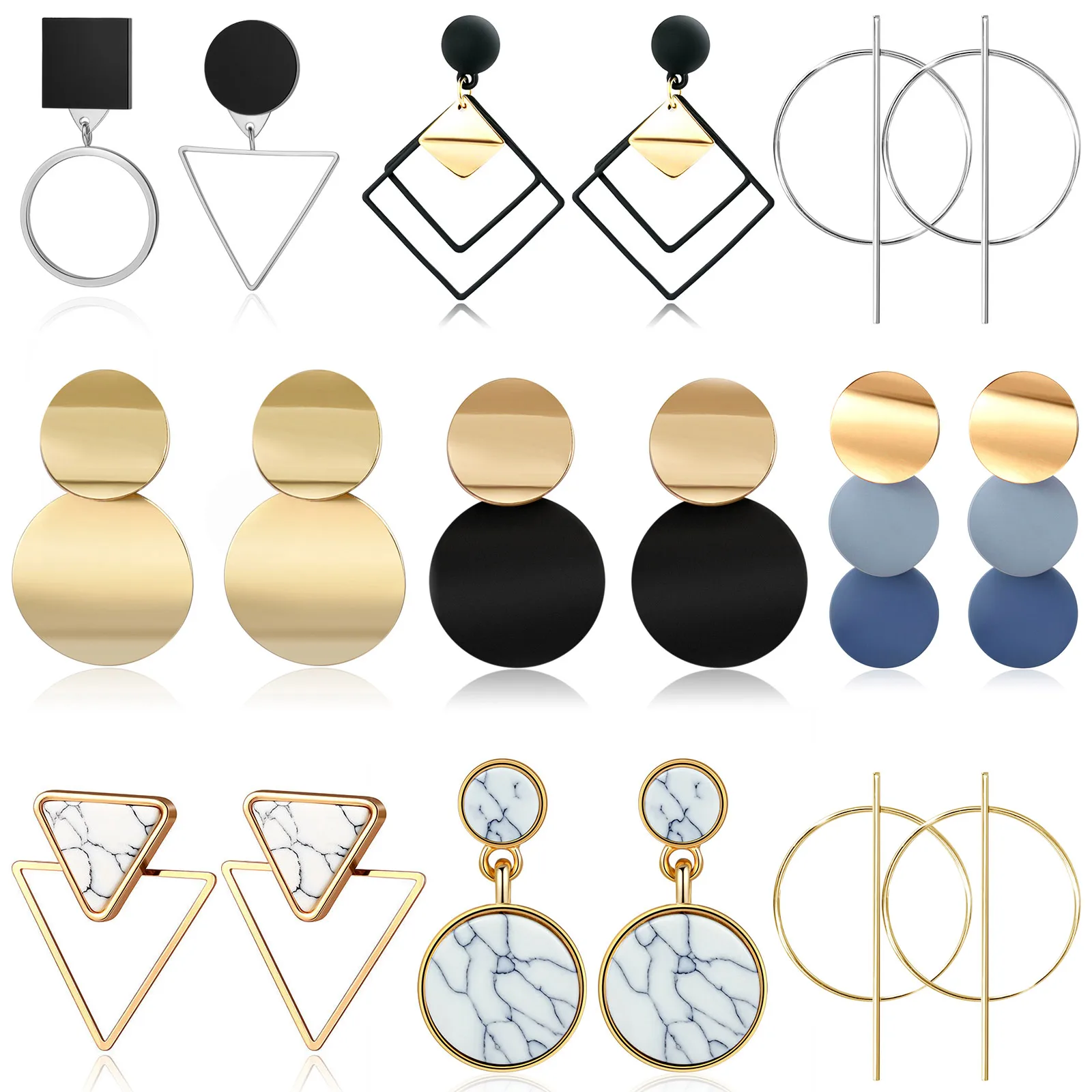 Модные новые яркие акриловые серьги-кольца для женщин круглые золотистые полые