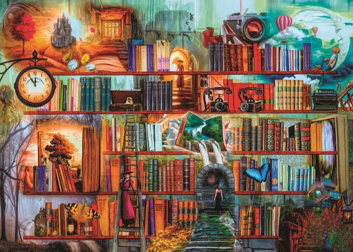 

Головоломка At 3000 шт., загадочная книжная полка, библиотека для взрослых и детей, Обучающие развлечения, пейзаж, веселые игры