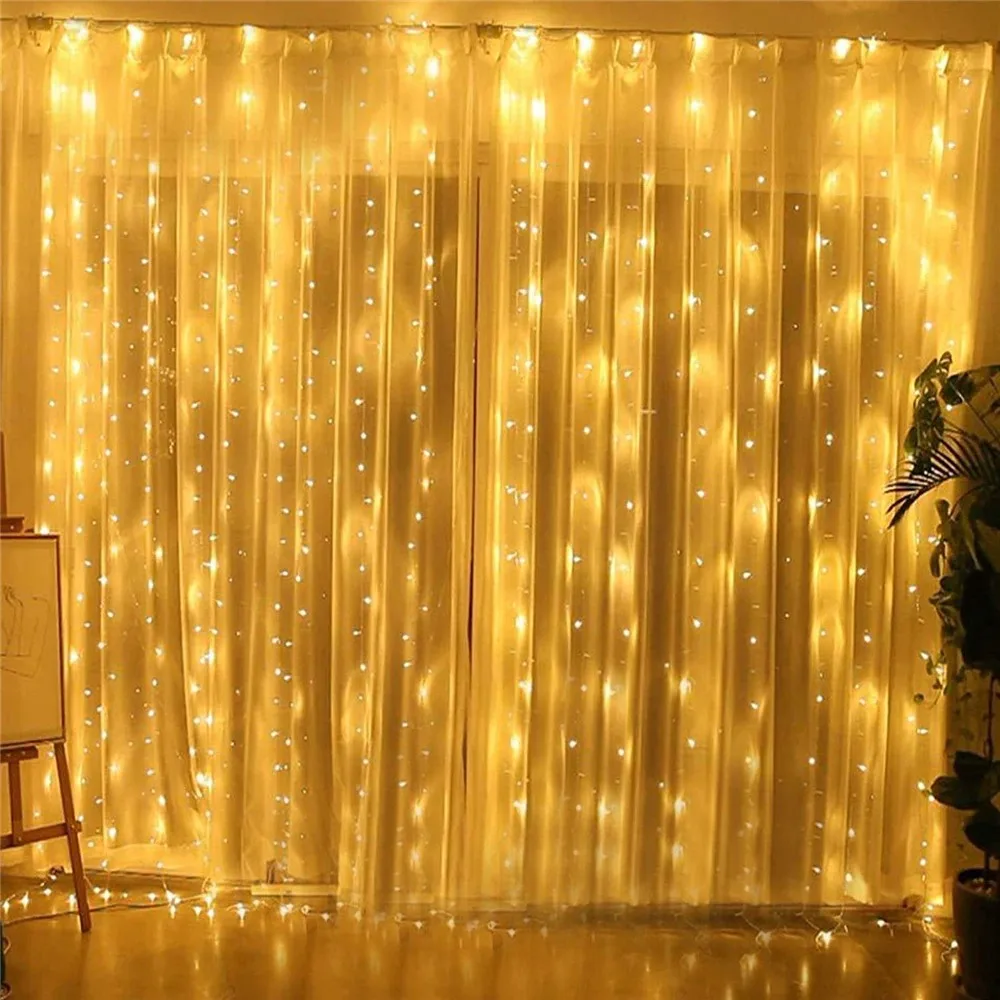 

Outdoor Led Icicle Curtain String Light Fairy Led Christmas Garland For New Year Wedding Home Bedroom Window Twinkle Party Decor