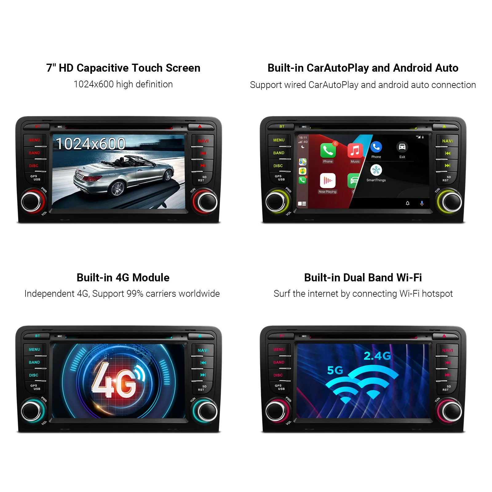 XTRONS 7&quot Android 10.0 Octa Core 4+64 Car DVD Player for Audi A3 8P 2003-2012 S3 / RS3 Built-in 4G DSP AUTO and CarPlay | Автомобили и